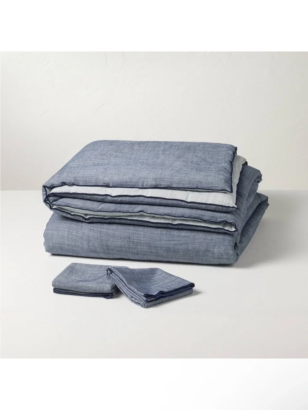 NWT 3pc King Reversible Comforter Set Blue - Hearth & Hand with Magnolia